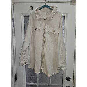 NEW Wonderly Shacket  Cream Color Size 3X